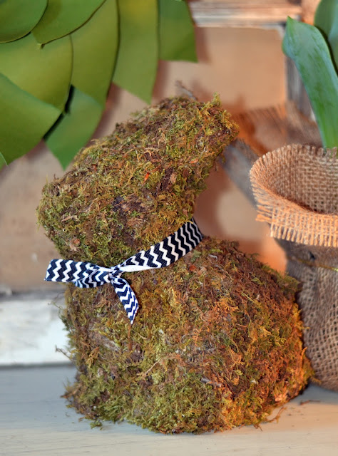 moss covered bunny rabbit spring decoration moss covered bunny rabbit