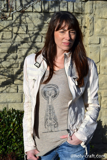 seattle space needle handmade t-shirt with photograph image space needle tee shirt
