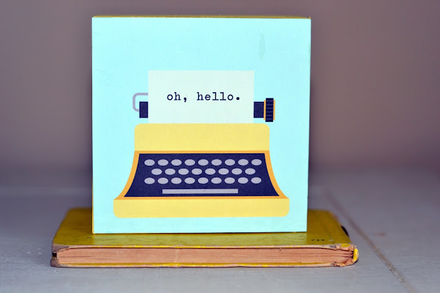 Oh Hello DIY sign from scrapbook paper