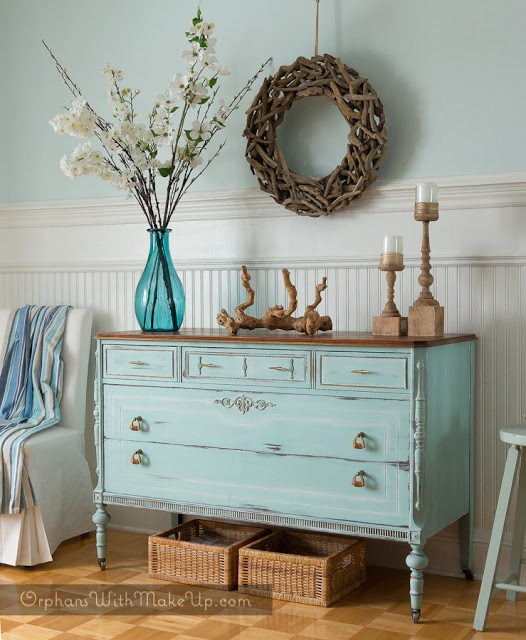 Orphans With Makeup ocean breeze painted dresser